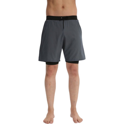 Anna-Kaci Active Men's 2-in-1 Performance Training Shorts with Inner Compression Liner and Adjustable Drawstring Waist