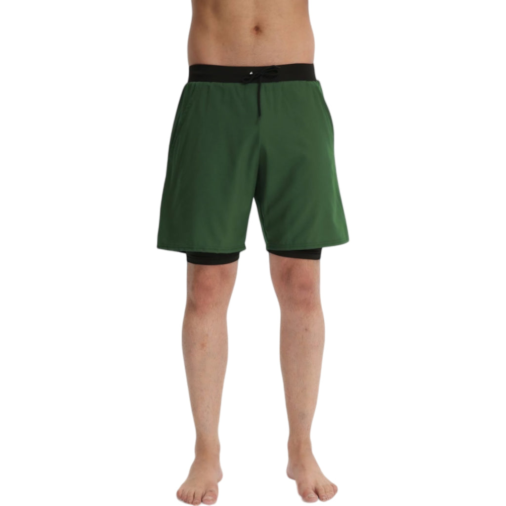Anna-Kaci Mens 2-in-1 Performance Training Shorts with Inner Liner and Adjustable Drawstring Waist