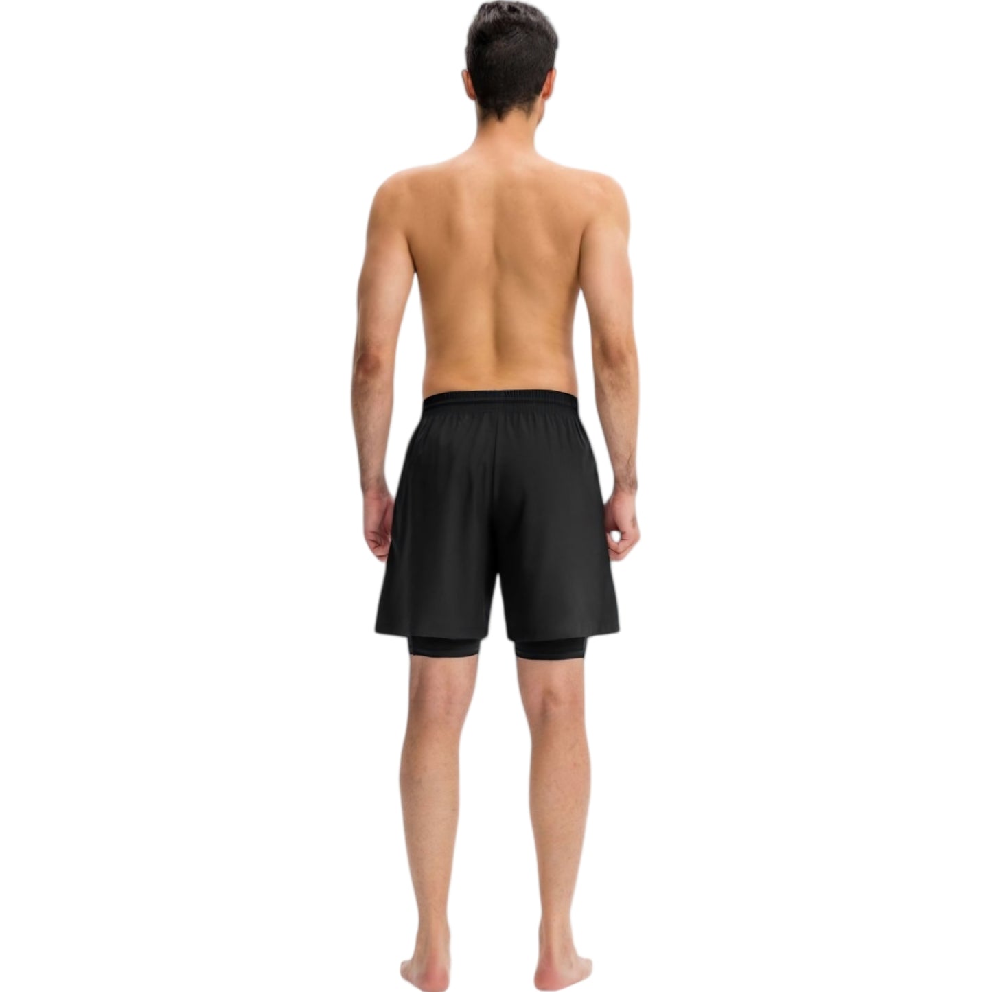Anna-Kaci Active Men's Athletic Training Shorts with Inner Compression Layer Side Pockets and Adjustable Drawstring Waist