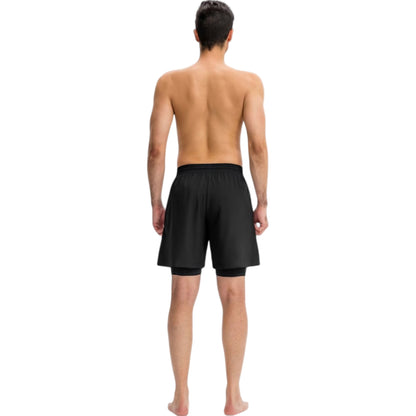 Anna-Kaci Active Men's Athletic Training Shorts with Inner Compression Layer Side Pockets and Adjustable Drawstring Waist