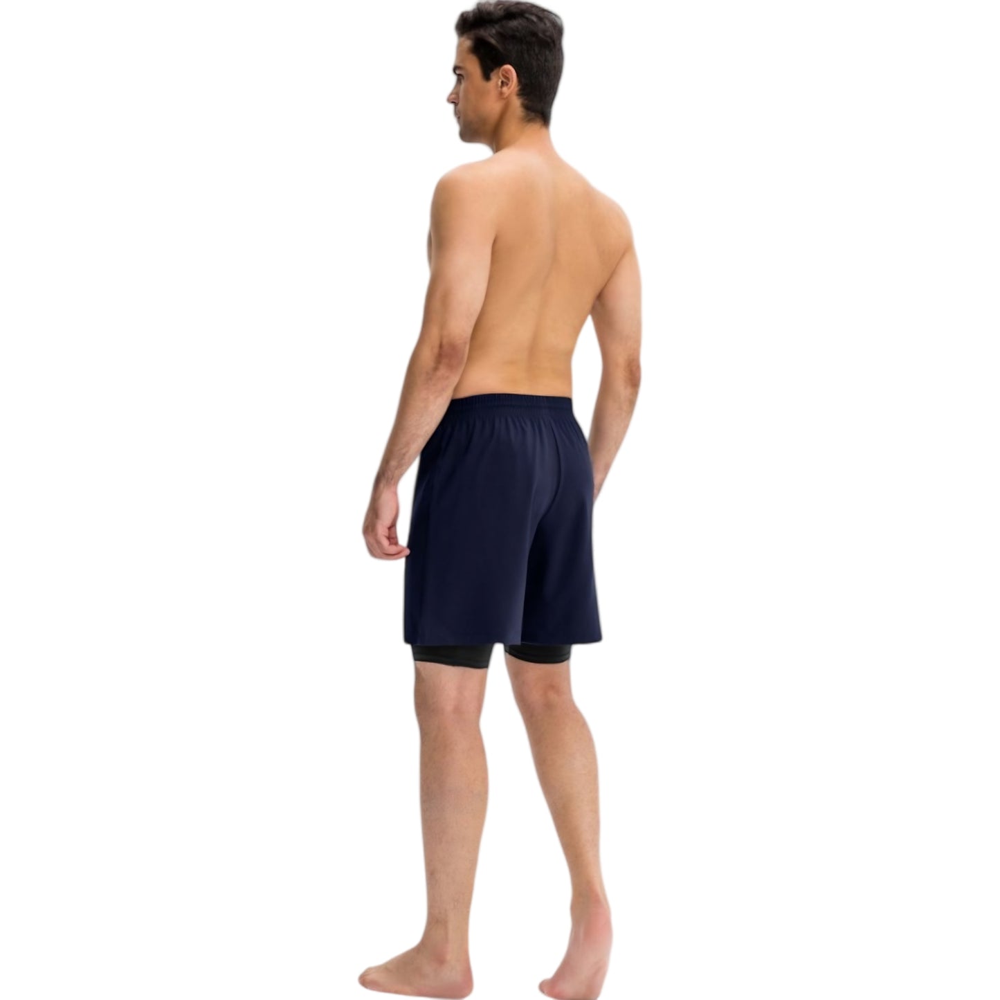 Anna-Kaci Active Men's Athletic Training Shorts with Inner Compression Layer Side Pockets and Adjustable Drawstring Waist