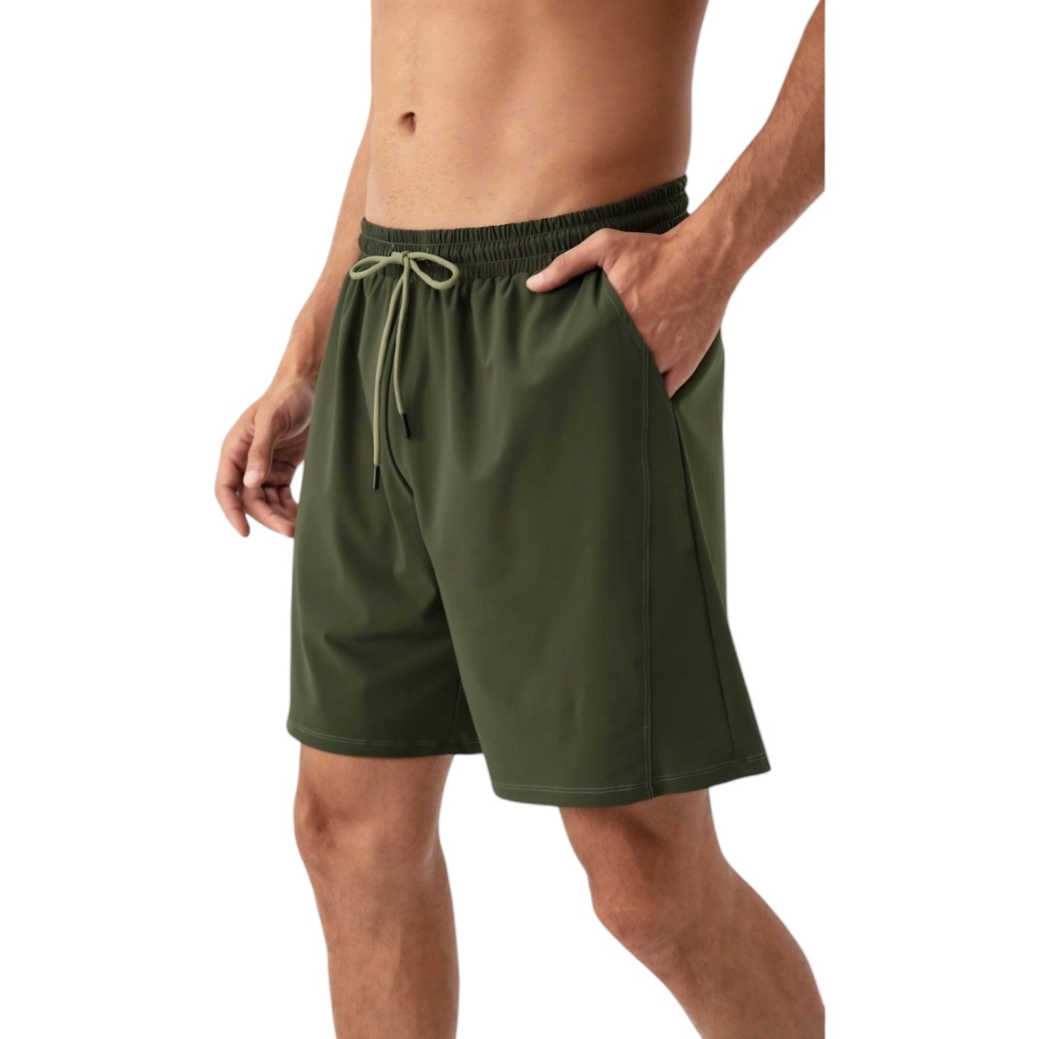 Anna-Kaci Active Men's Lightweight Athletic Training Shorts with Elastic Waistband and Adjustable Drawstring Fit