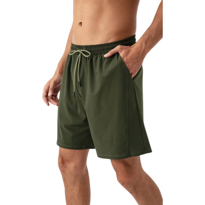 Anna-Kaci Active Men's Lightweight Athletic Training Shorts with Elastic Waistband and Adjustable Drawstring Fit