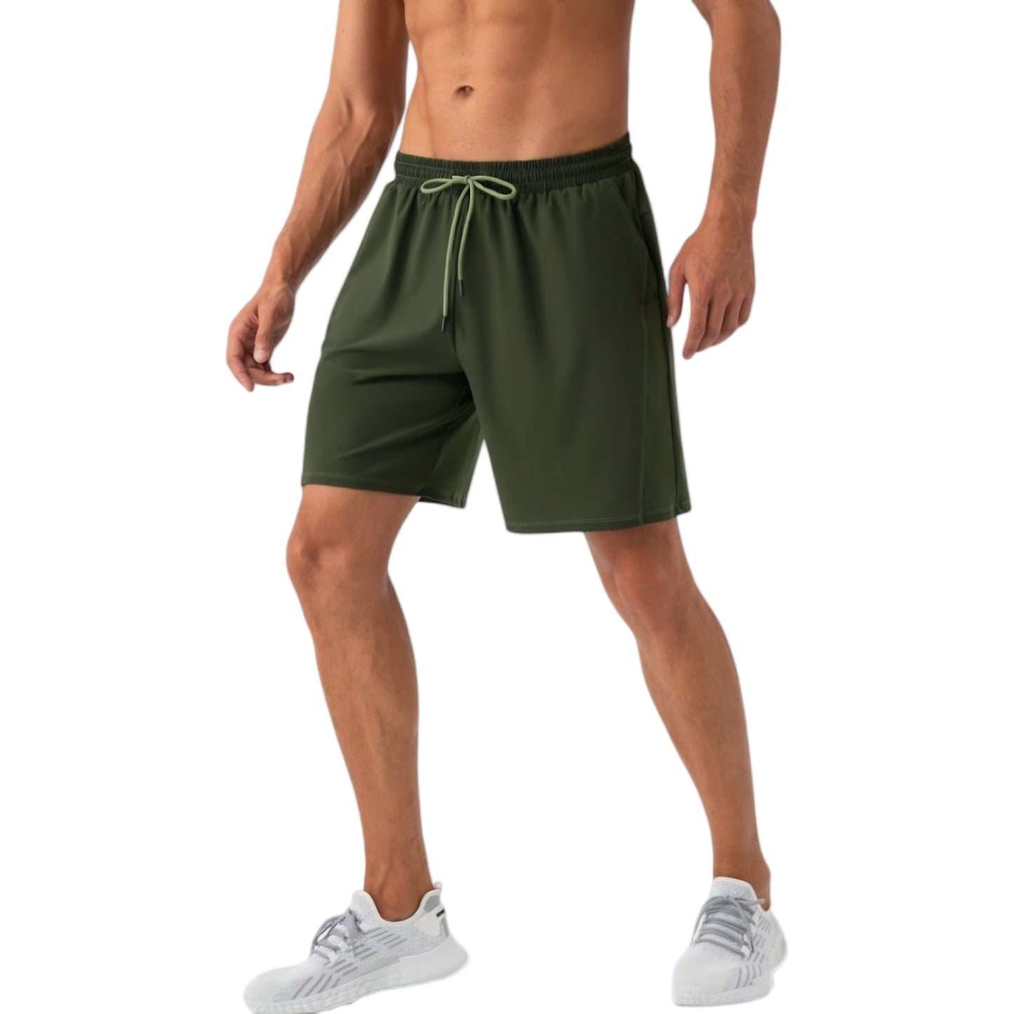 Anna-Kaci Active Men's Lightweight Athletic Training Shorts with Elastic Waistband and Adjustable Drawstring Fit