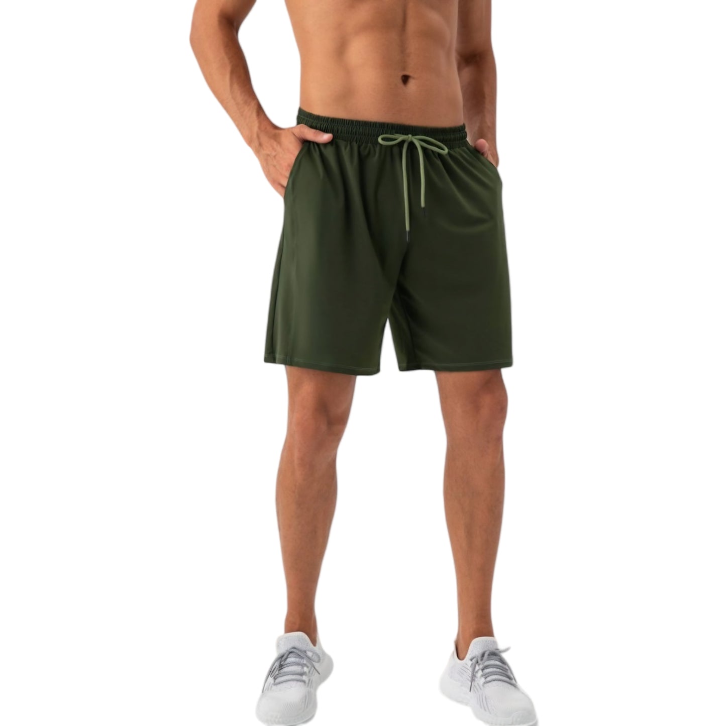 Anna-Kaci Active Men's Lightweight Athletic Training Shorts with Elastic Waistband and Adjustable Drawstring Fit