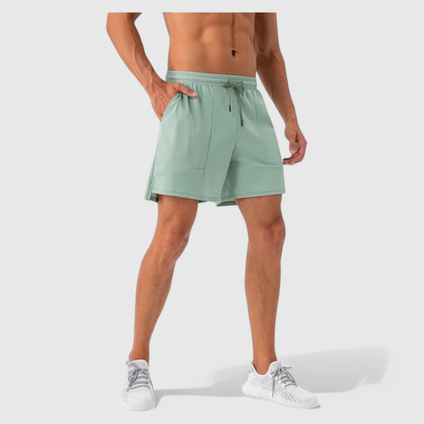Anna-Kaci Active Men's Quick Dry Training Shorts with Elastic Waistband Adjustable Drawstring and Side Vents