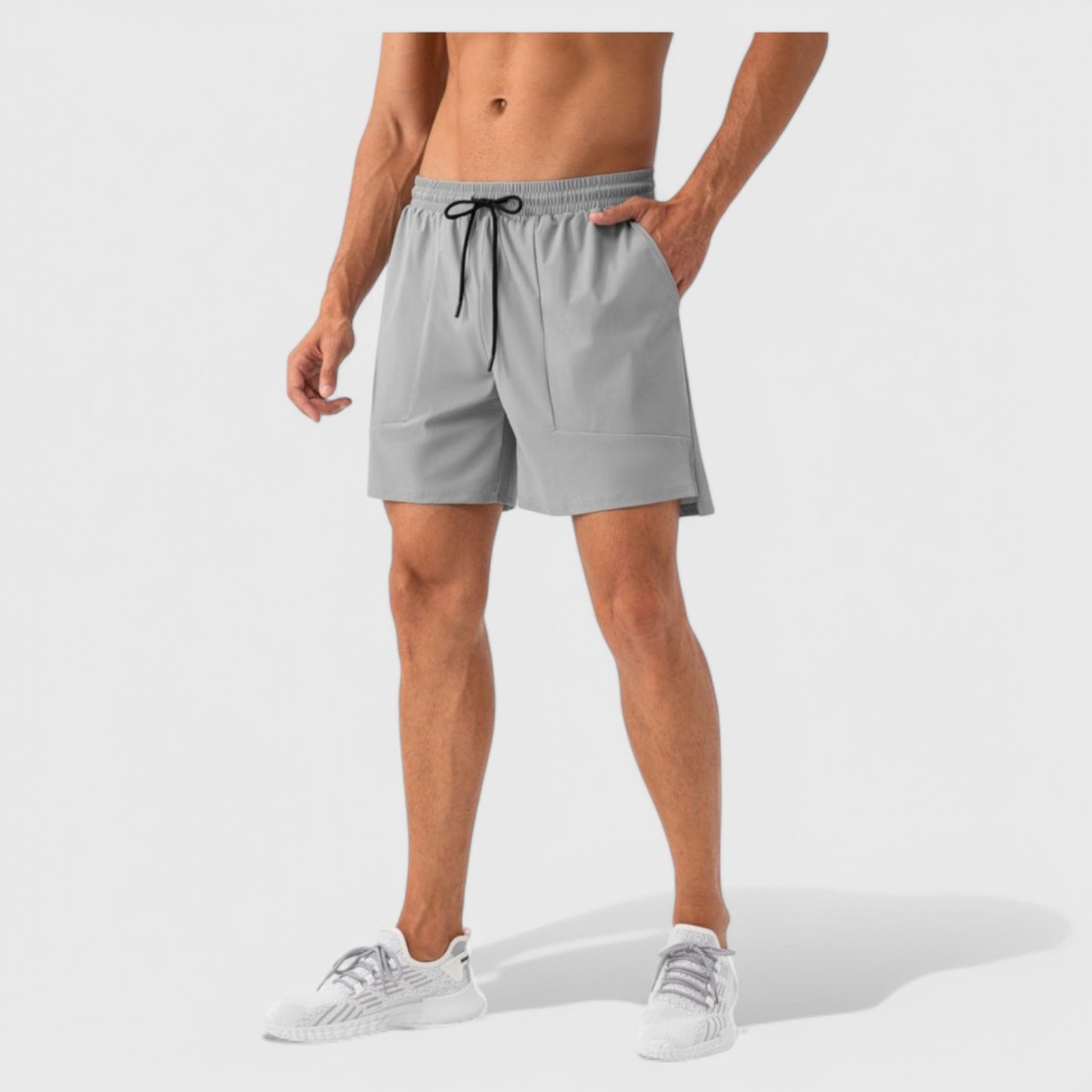 Anna-Kaci Active Men's Quick Dry Training Shorts with Elastic Waistband Adjustable Drawstring and Side Vents