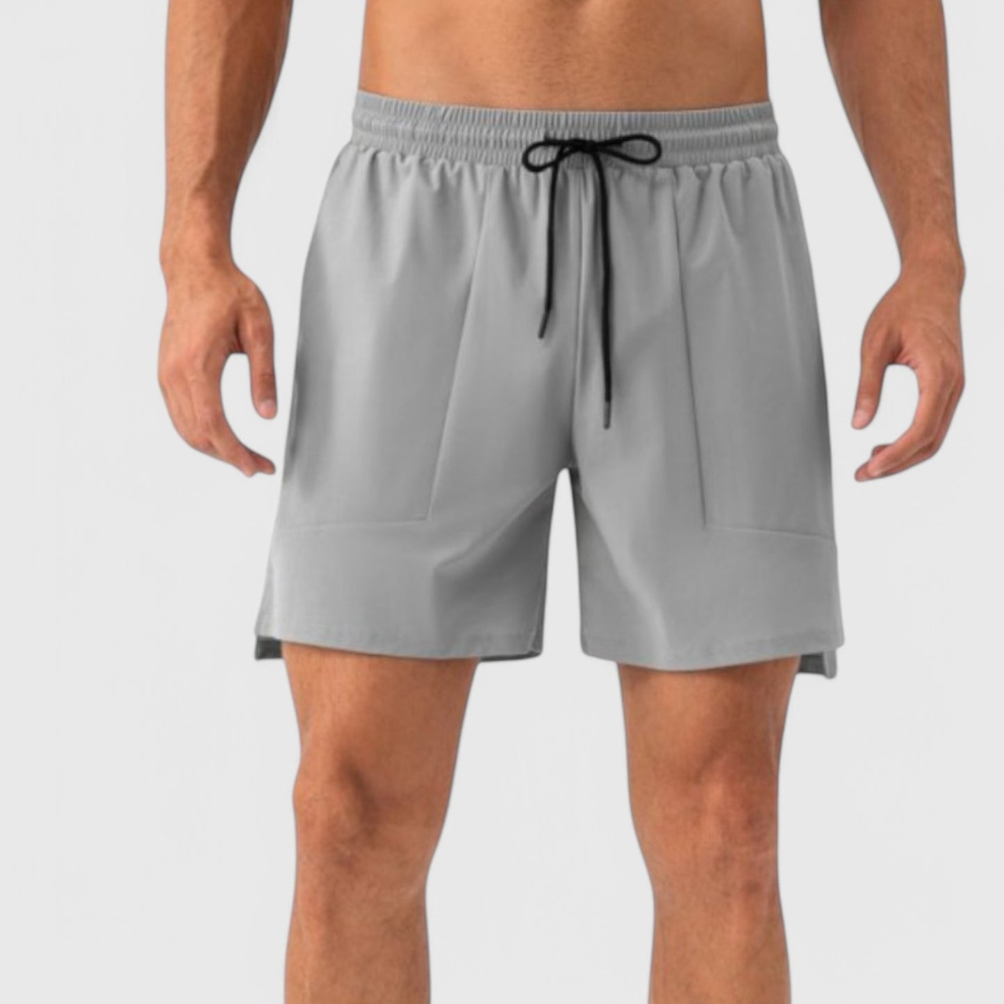 Anna-Kaci Active Men's Quick Dry Training Shorts with Elastic Waistband Adjustable Drawstring and Side Vents