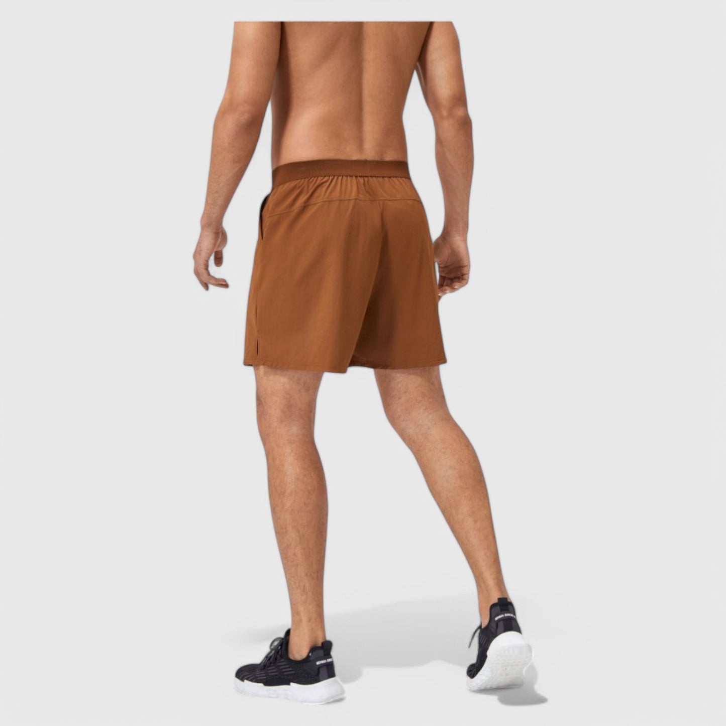 Anna-Kaci Active Men's Solid Color Pull-On Athletic Shorts with Elastic Waistband Lightweight Quick Dry Fabric
