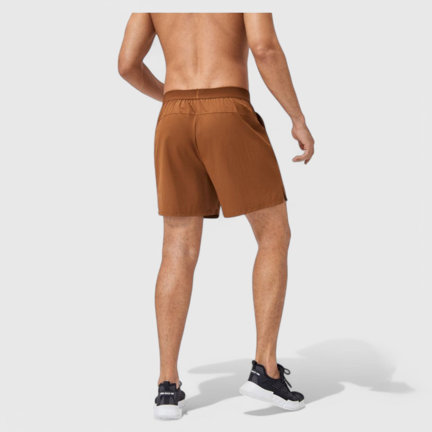 Anna-Kaci Active Men's Solid Color Pull-On Athletic Shorts with Elastic Waistband Lightweight Quick Dry Fabric