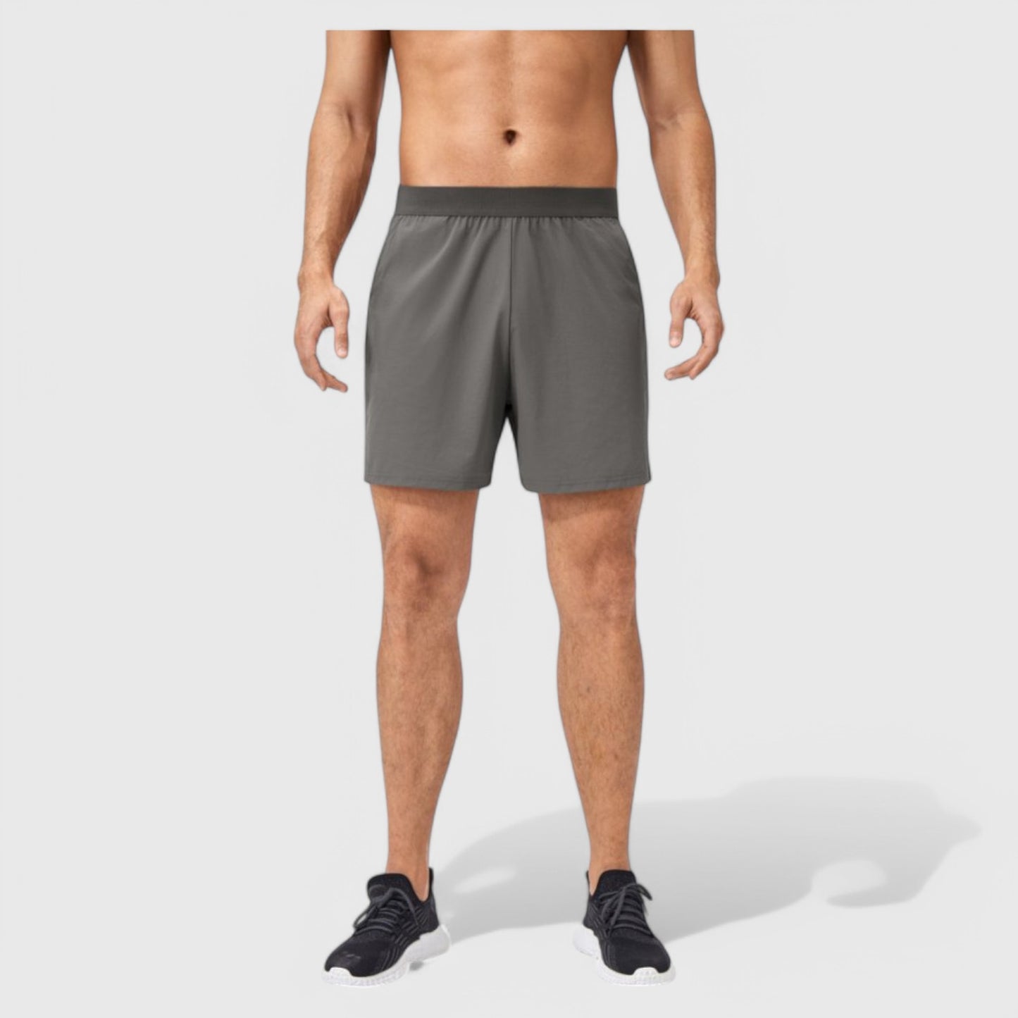 Anna-Kaci Active Men's Solid Color Pull-On Athletic Shorts with Elastic Waistband Lightweight Quick Dry Fabric