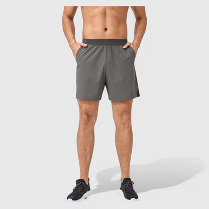 Anna-Kaci Active Men's Solid Color Pull-On Athletic Shorts with Elastic Waistband Lightweight Quick Dry Fabric
