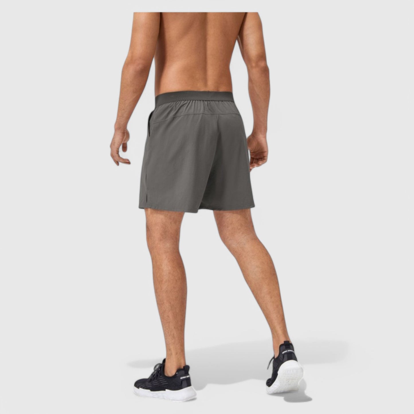 Anna-Kaci Active Men's Solid Color Pull-On Athletic Shorts with Elastic Waistband Lightweight Quick Dry Fabric