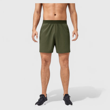 Anna-Kaci Active Men's Solid Color Pull-On Athletic Shorts with Elastic Waistband Lightweight Quick Dry Fabric