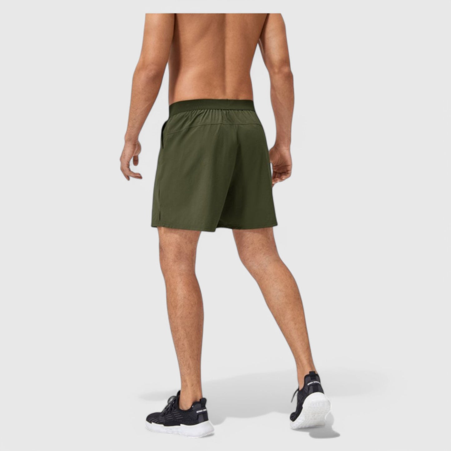 Anna-Kaci Active Men's Solid Color Pull-On Athletic Shorts with Elastic Waistband Lightweight Quick Dry Fabric