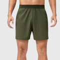 Anna-Kaci Active Men's Solid Color Pull-On Athletic Shorts with Elastic Waistband Lightweight Quick Dry Fabric