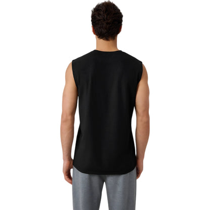 Anna-Kaci Active Men's Sleeveless Crew Neck Ribbed Tank Top with Relaxed Fit and Stretch Fabric