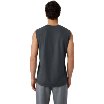 Anna-Kaci Active Men's Sleeveless Crew Neck Ribbed Tank Top with Relaxed Fit and Stretch Fabric