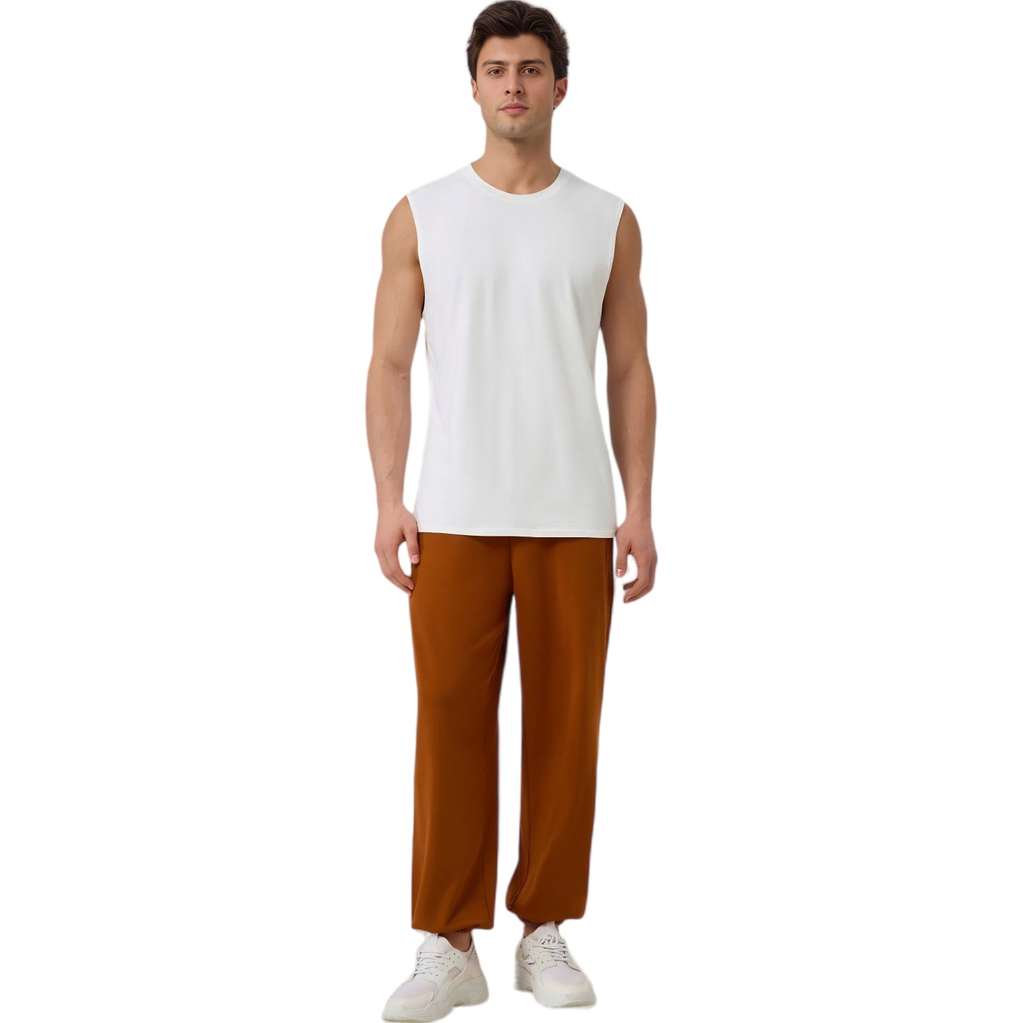 Anna-Kaci Active Men's Sleeveless Crew Neck Ribbed Tank Top with Relaxed Fit and Stretch Fabric
