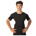 Anna-Kaci Active Men's Fitted Short Sleeve Athletic Shirt with Crew Neck and Color Block Side Panels