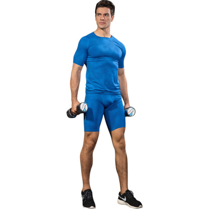 Anna-Kaci Active Men's Honeycomb Textured Compression Shirt with Short Sleeves and Stretch Fit