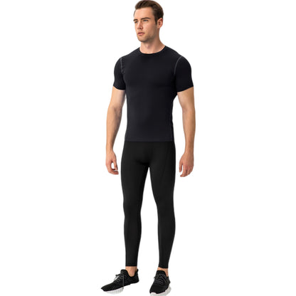 Anna-Kaci Active Men's Short Sleeve Compression Shirt with Stretch Fit and Moisture-Wicking Fabric