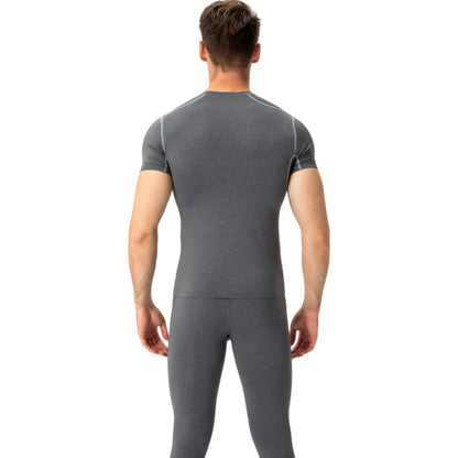 Anna-Kaci Active Men's Short Sleeve Compression Shirt with Stretch Fit and Moisture-Wicking Fabric
