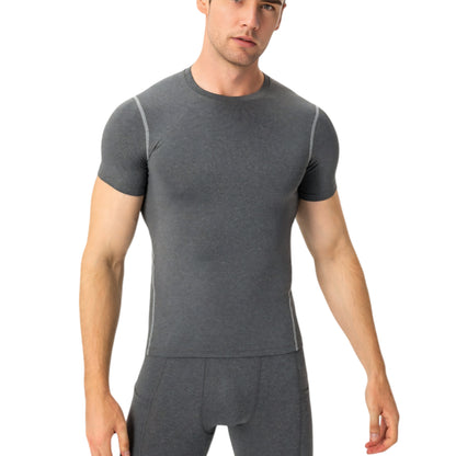 Anna-Kaci Active Men's Short Sleeve Compression Shirt with Stretch Fit and Moisture-Wicking Fabric