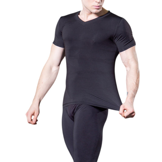 Anna-Kaci Active Men's V-Neck Short Sleeve Athletic Shirt with Stretch Fabric and Fitted Silhouette