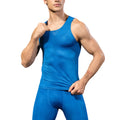 Anna-Kaci Active Men's Sleeveless Compression Tank Top with Textured Fabric and Scoop Neckline