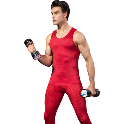 Anna-Kaci Active Men's Sleeveless Compression Tank Top with Textured Fabric and Scoop Neckline