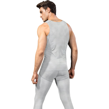Anna-Kaci Active Men's Sleeveless Compression Tank Top with Textured Fabric and Scoop Neckline