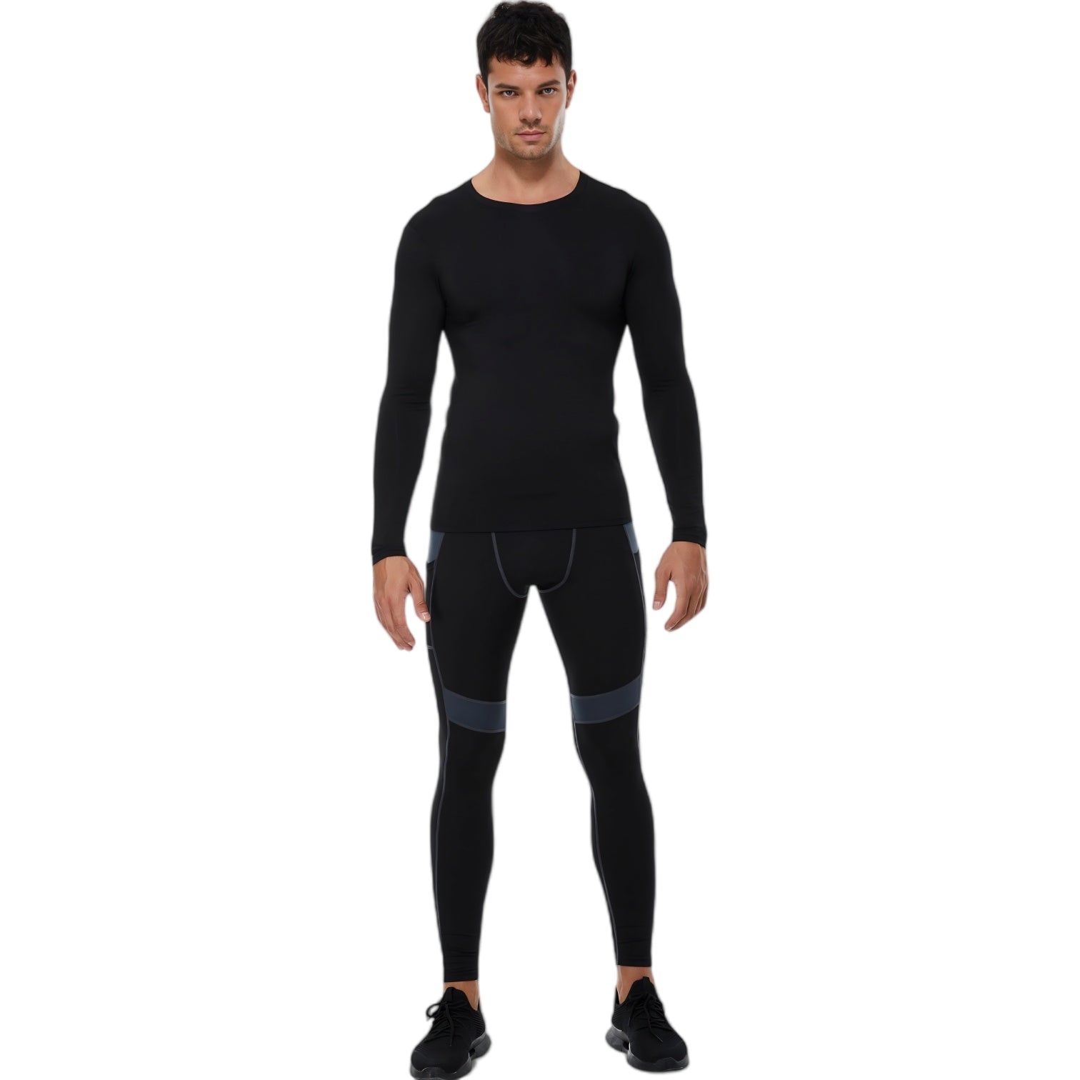 Anna-Kaci Active Men's Long Sleeve Compression Shirt with Crew Neck and Stretch Performance Fit