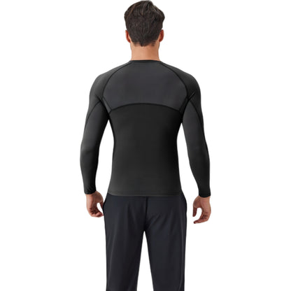 Anna-Kaci Active Men's Long Sleeve Compression Shirt with Stretch Fit and Athletic Seam Detailing