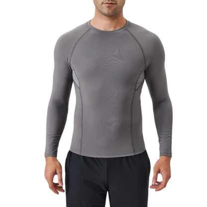 Anna-Kaci Active Men's Long Sleeve Compression Shirt with Stretch Fit and Athletic Seam Detailing