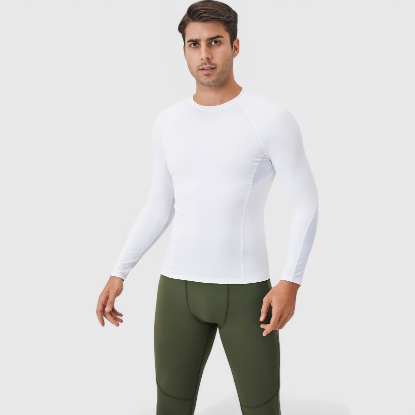 Anna-Kaci Active Men's Long Sleeve Compression Shirt with Stretch Fit and Athletic Seam Detailing