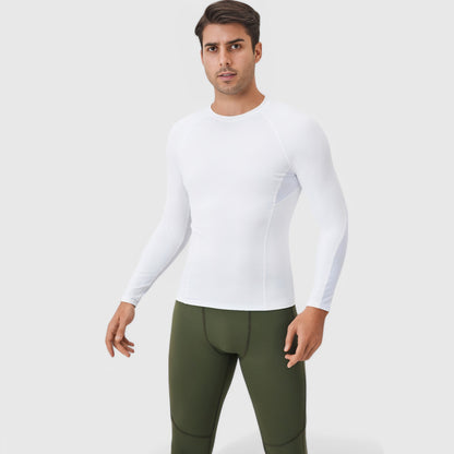 Anna-Kaci Active Men's Long Sleeve Compression Shirt with Stretch Fit and Athletic Seam Detailing