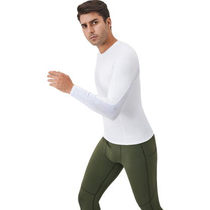 Anna-Kaci Active Men's Long Sleeve Compression Shirt with Stretch Fit and Athletic Seam Detailing