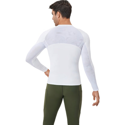 Anna-Kaci Active Men's Long Sleeve Compression Shirt with Stretch Fit and Athletic Seam Detailing