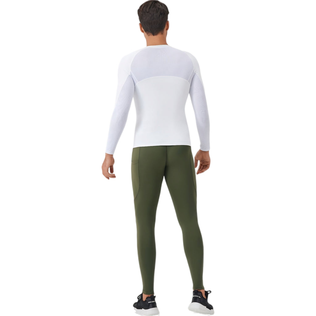 Anna-Kaci Active Men's Long Sleeve Compression Shirt with Stretch Fit and Athletic Seam Detailing