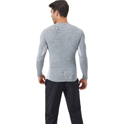 Anna-Kaci Active Men's Long Sleeve Performance Shirt with Seamless Stretch Fabric and Crew Neck Design