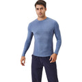 Anna-Kaci Active Men's Long Sleeve Performance Shirt with Seamless Stretch Fabric and Crew Neck Design