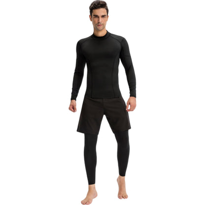 Anna-Kaci Active Men's Long Sleeve Compression Shirt with Contrast Stitching and Athletic Fit