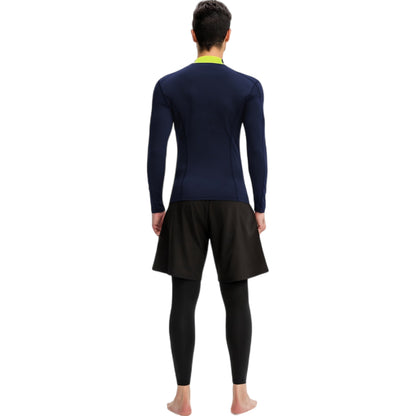 Anna-Kaci Active Men's Long Sleeve Compression Shirt with Contrast Stitching and Athletic Fit