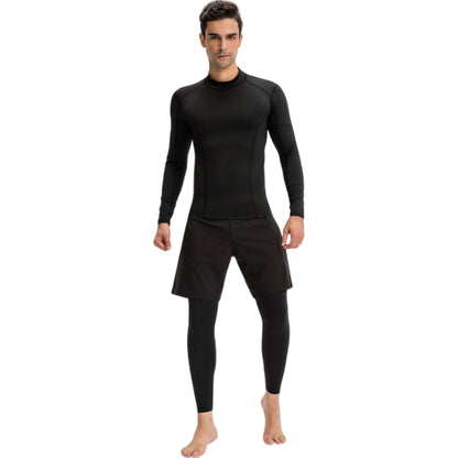 Anna-Kaci Active Men's Long Sleeve Compression Shirt with Contrast Stitching and Athletic Fit