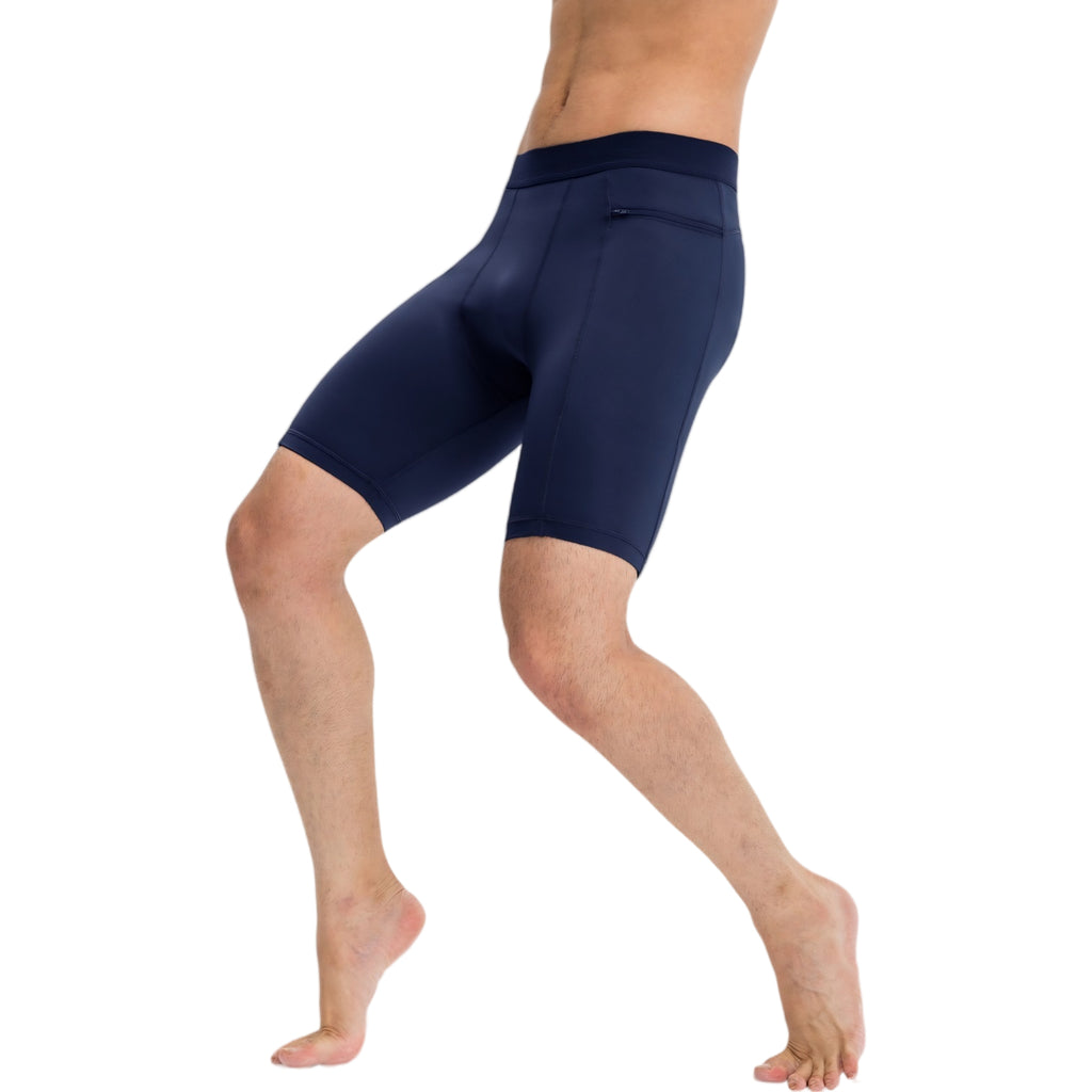 Anna-Kaci Active Men's Compression Biker Shorts with Side Pockets and Moisture-Wicking Stretch Fabric