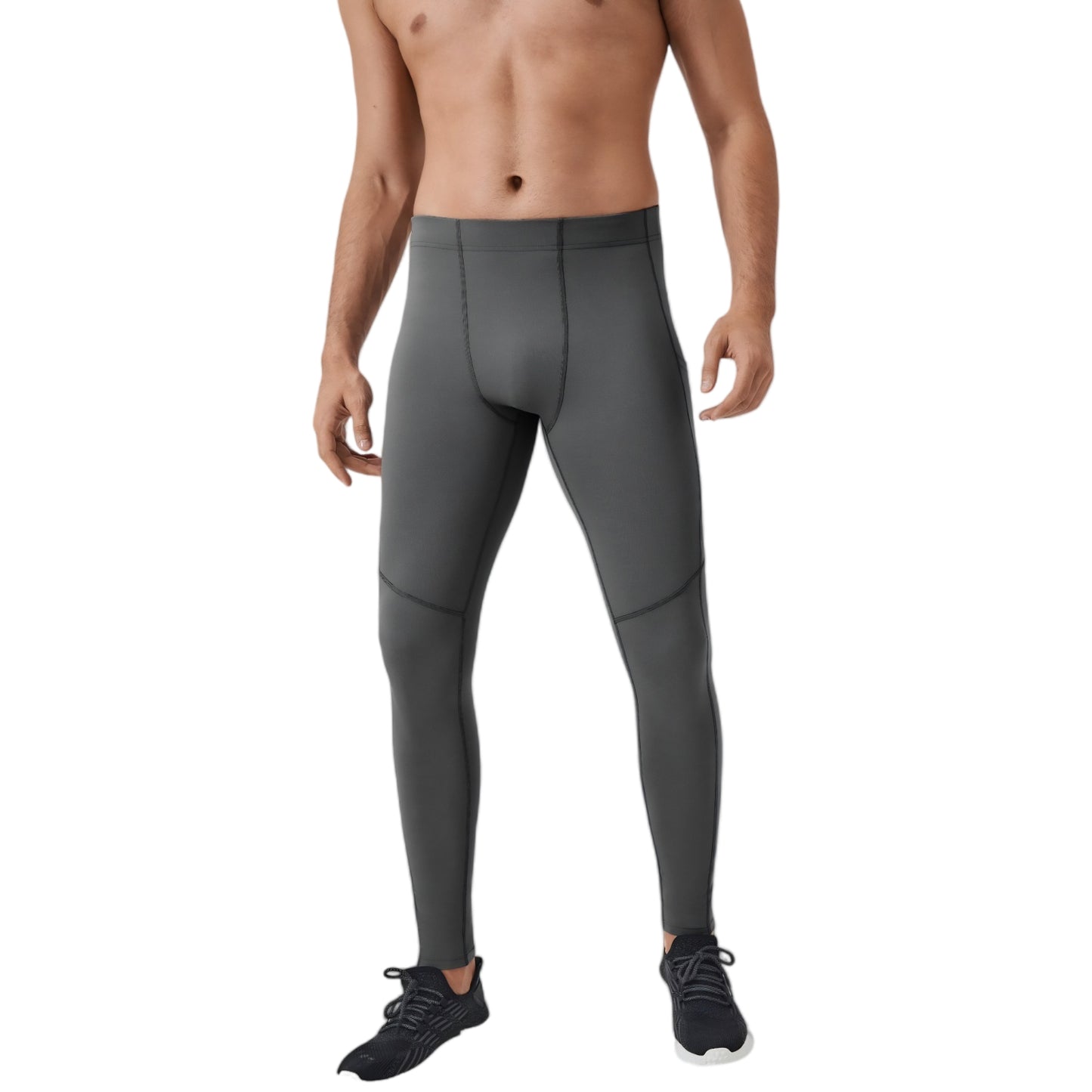 Anna-Kaci Active Men's Full-Length Compression Leggings with Side Pockets and Stretch Moisture-Wicking Fabric