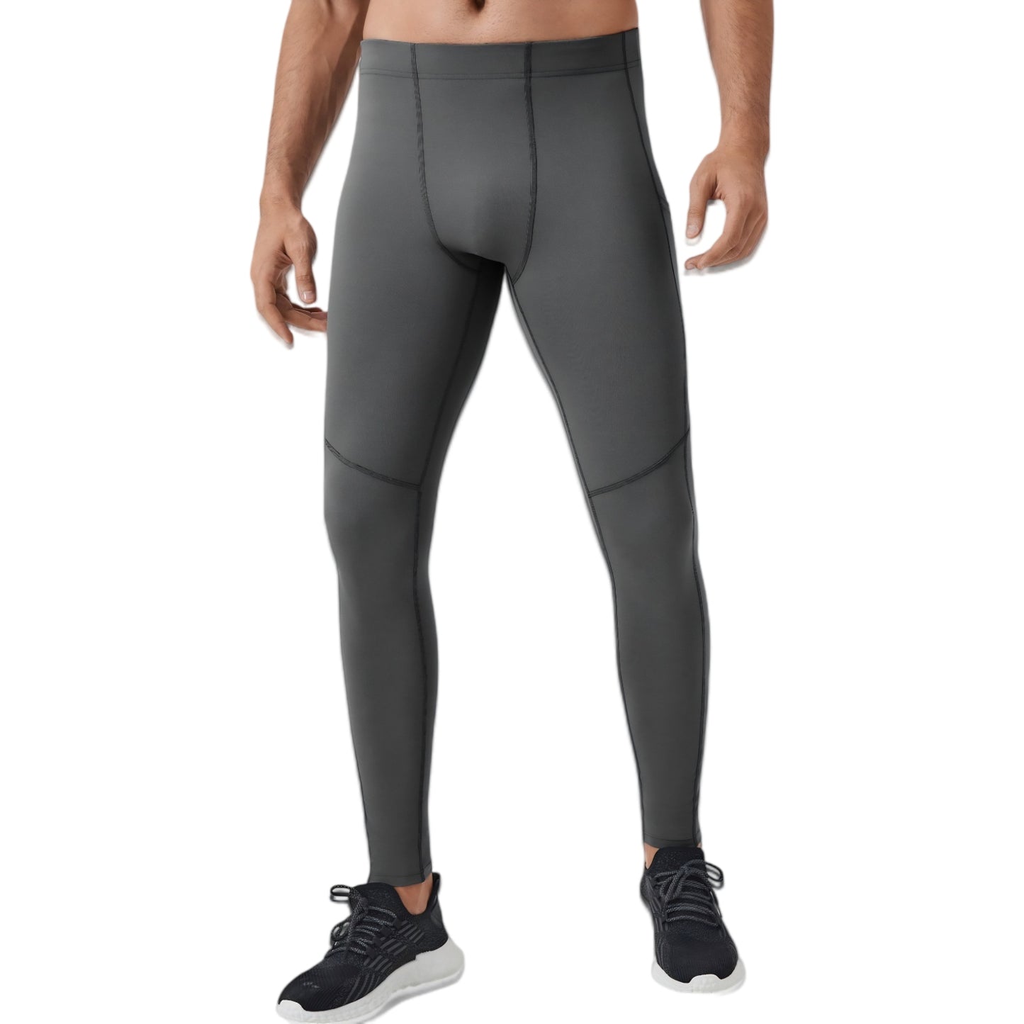 Anna-Kaci Active Men's Full-Length Compression Leggings with Side Pockets and Stretch Moisture-Wicking Fabric