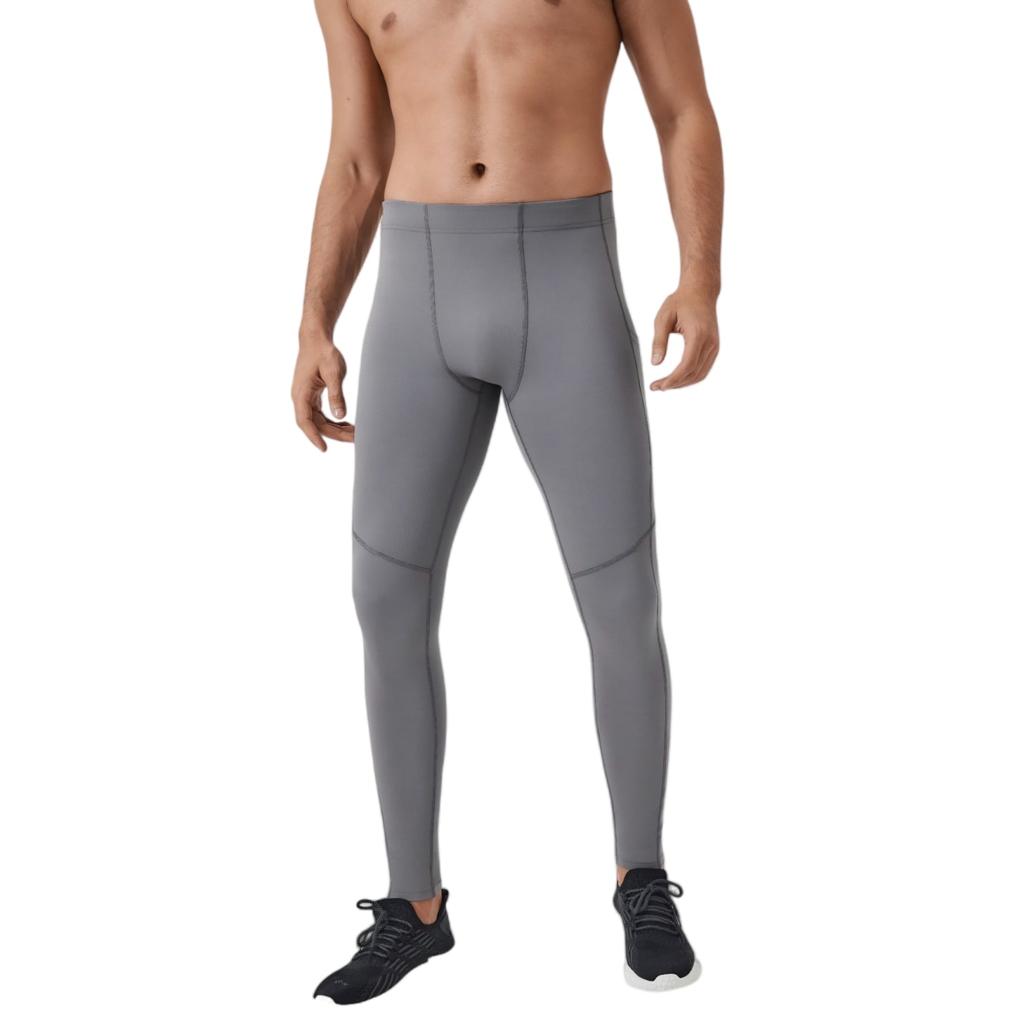 Anna-Kaci Active Men's Full-Length Compression Leggings with Side Pockets and Stretch Moisture-Wicking Fabric