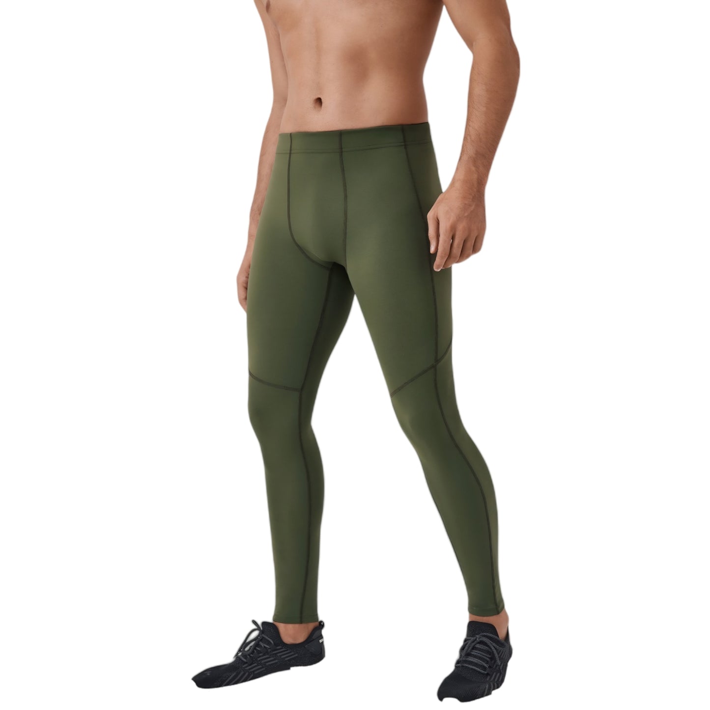 Anna-Kaci Active Men's Full-Length Compression Leggings with Side Pockets and Stretch Moisture-Wicking Fabric